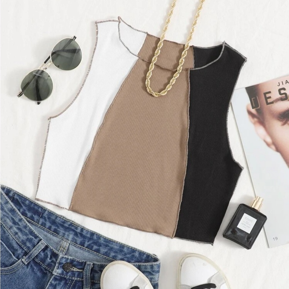 Colorblock cropped tank top from SHEIN